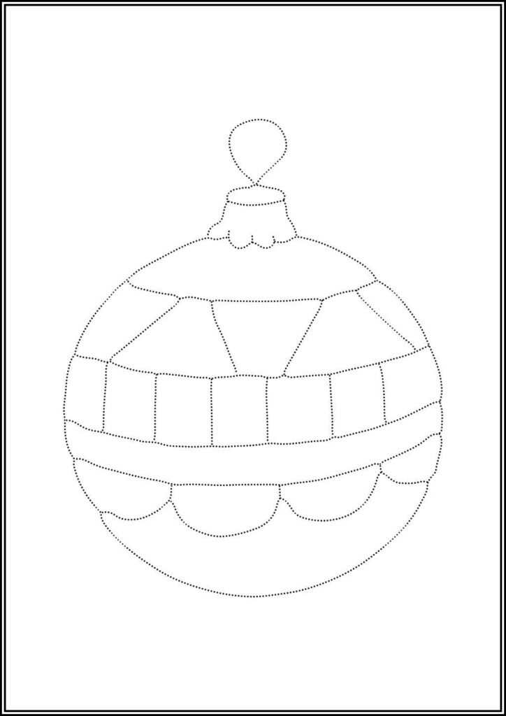 A Christmas Ornament Tracing Coloring - TotalColoring.Com