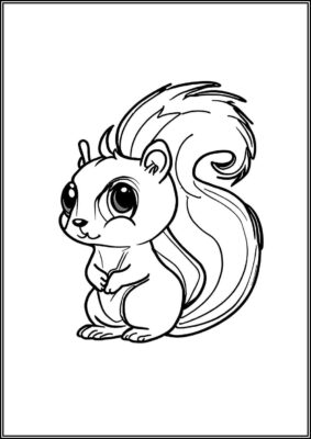 A Cute Squirrel Coloring - TotalColoring.Com