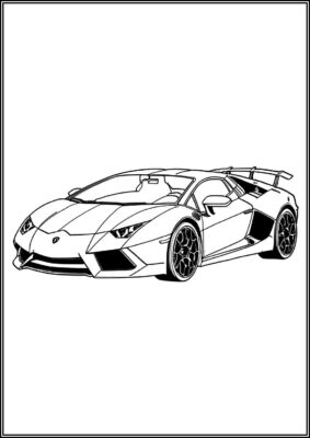 A Lamborghini Car Coloring - TotalColoring.Com