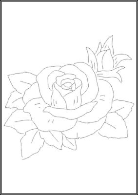 A Rose Flower Tracing Coloring - TotalColoring.Com