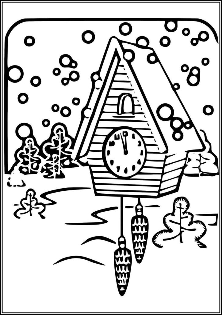 A Winter Clock Coloring - TotalColoring.Com