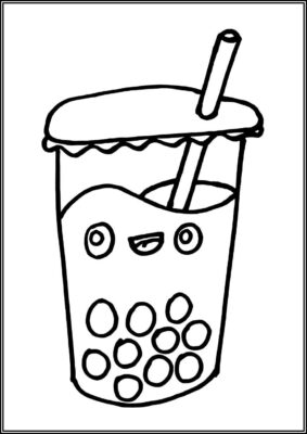 Adorable Boba Tea Coloring - TotalColoring.Com