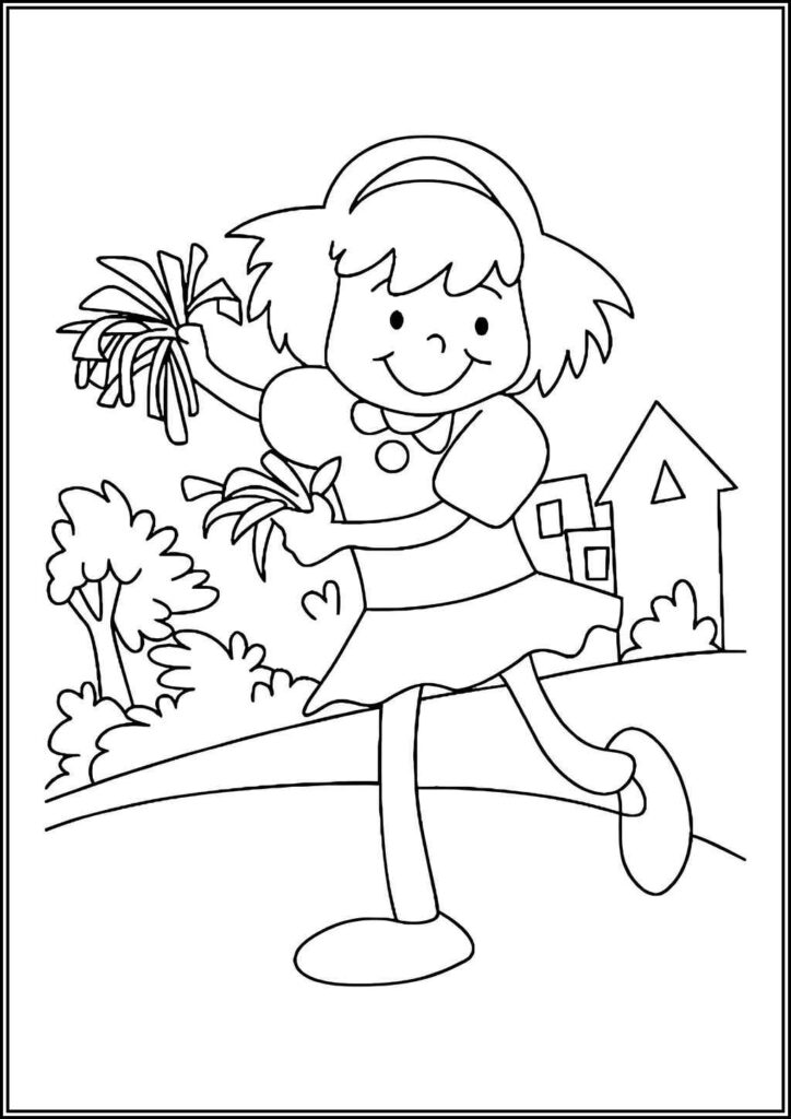 Adorable Cheerleader Girl Coloring - TotalColoring.Com