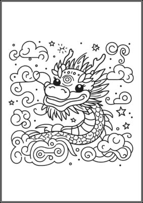 Adorable Chinese Dragon Coloring - TotalColoring.Com