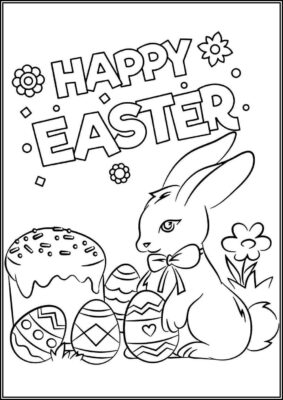 Adorable Easter Card Coloring - TotalColoring.Com