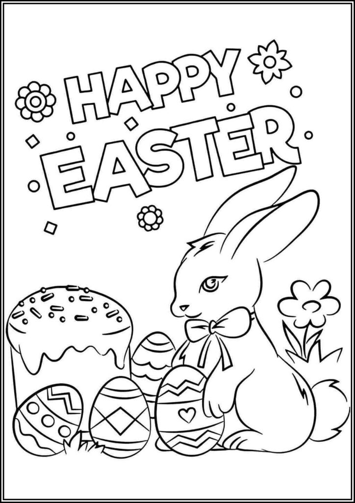 Adorable Easter Card Coloring - TotalColoring.Com