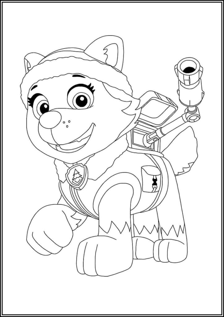 Adorable Everest Paw Patrol Coloring - TotalColoring.Com