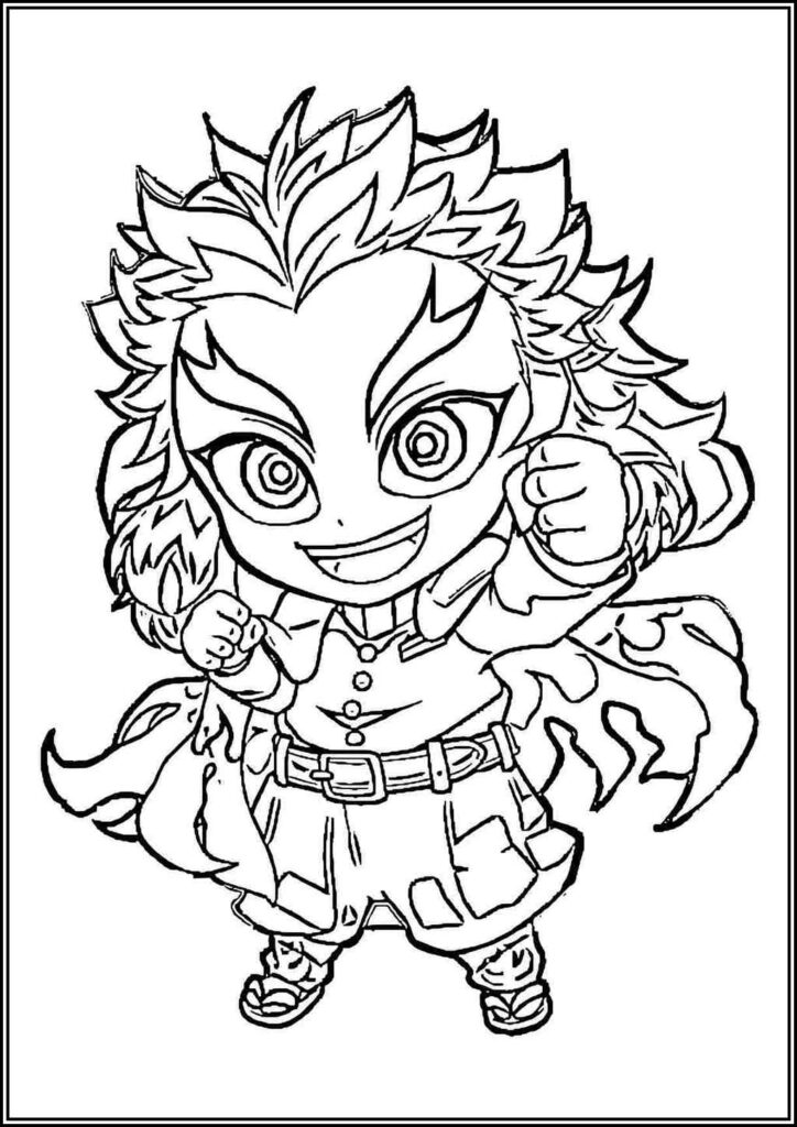 Adorable Rengoku Kyojuro Coloring - TotalColoring.Com