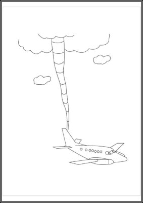 Airplane With Tornado Coloring - TotalColoring.Com