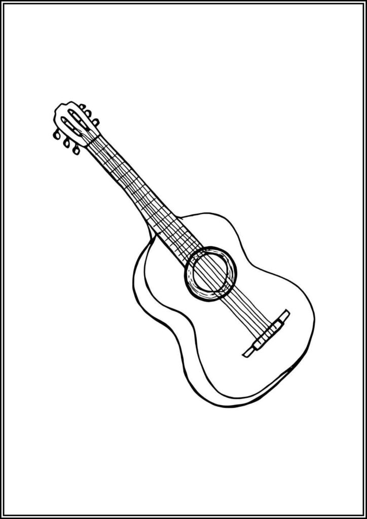 Akustische Gitarre Coloring - TotalColoring.Com