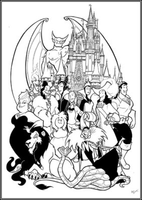 All Disney Villains Coloring - TotalColoring.Com