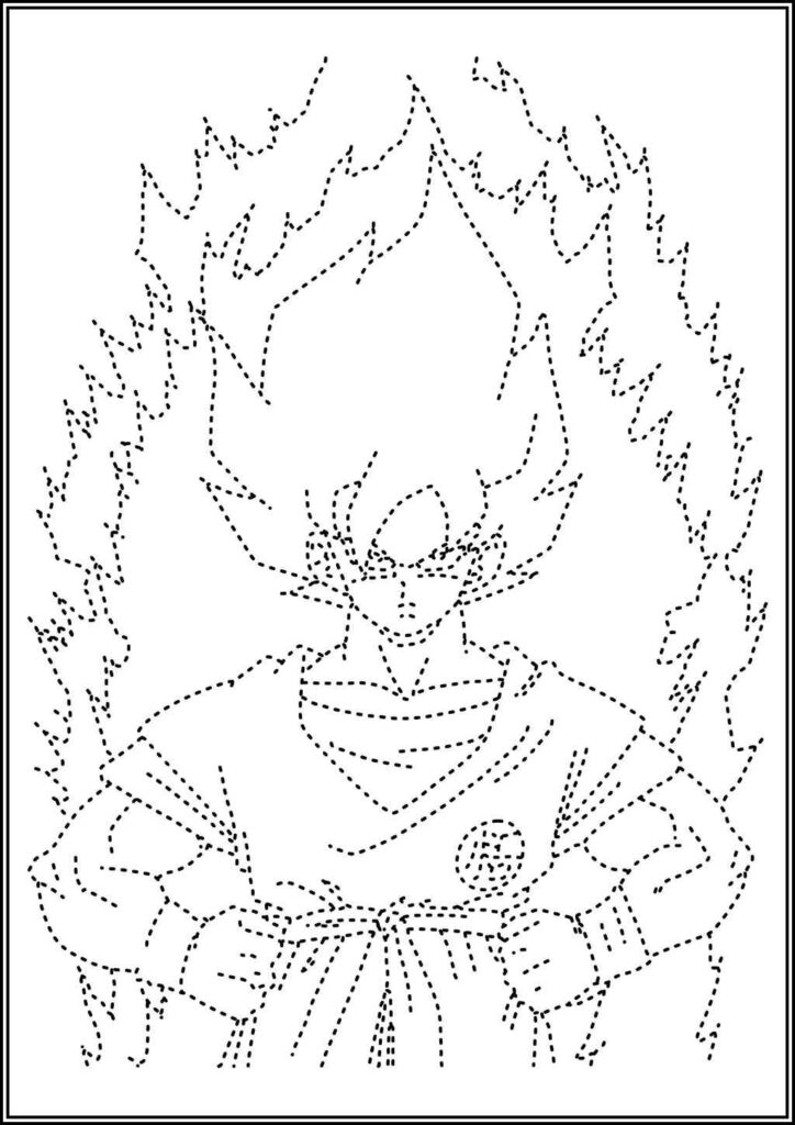 Amazing Goku Tracing Coloring - TotalColoring.Com