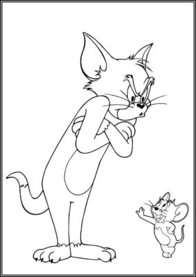 Angry Tom And Fun Jerry Coloring - TotalColoring.Com