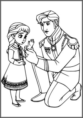 Anna And Dad Coloring - TotalColoring.Com