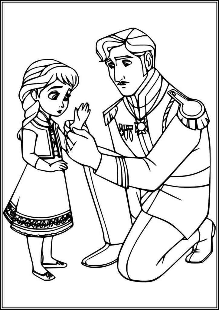 Anna And Dad Coloring - TotalColoring.Com