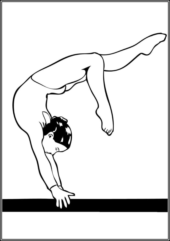 Artistic Gymnastics Balance Beam Coloring - TotalColoring.Com