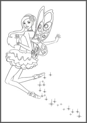 Barbie Fairy Coloring - TotalColoring.Com