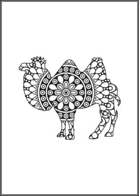 Basic Camel Mandala Coloring - TotalColoring.Com