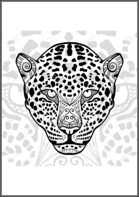 Basic Cheetah Face Mandala Coloring - TotalColoring.Com