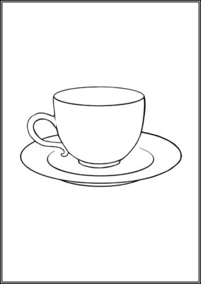 Basic Tea Cup Coloring - TotalColoring.Com