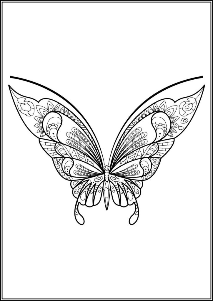 Beautiful Butterfly Mandala Coloring - TotalColoring.Com