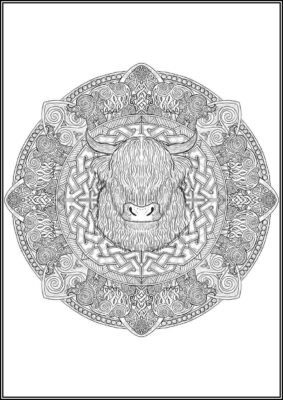 Beautiful Cow Mandala Coloring - TotalColoring.Com