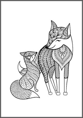 Beautiful Fox Mandala Coloring - TotalColoring.Com