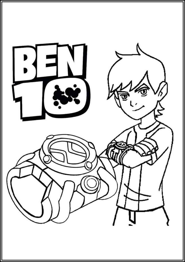 Ben 10 With Omnitrix Coloring - TotalColoring.Com