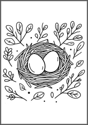 Bird Nest To Print Coloring - TotalColoring.Com