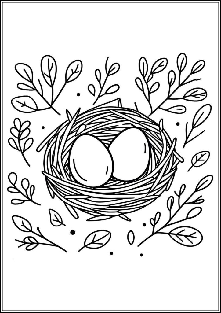 Bird Nest To Print Coloring - TotalColoring.Com