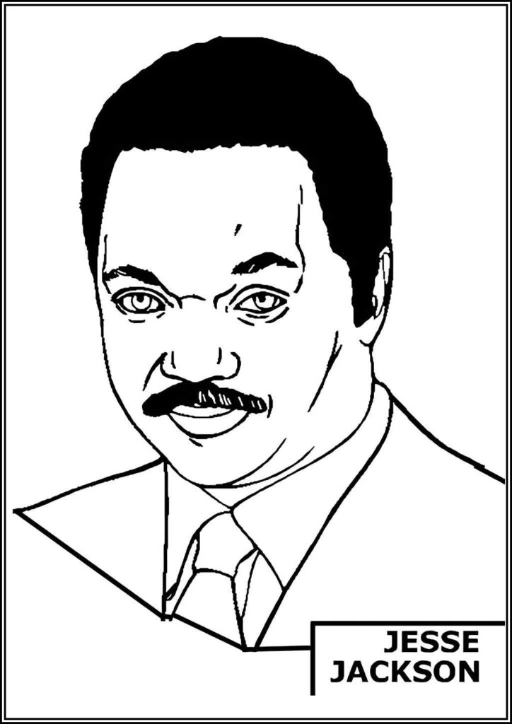 Black History Month Jesse Jackson Coloring - TotalColoring.Com