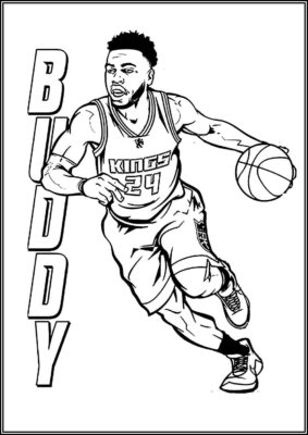 Buddy Playing Basketball Coloring - TotalColoring.Com