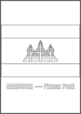 Cambodia Flag Printable Coloring - TotalColoring.Com