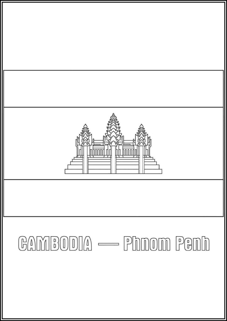 Cambodia Flag Printable Coloring - TotalColoring.Com