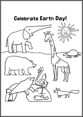 Celebrate Earth Day With Animals Coloring - TotalColoring.Com