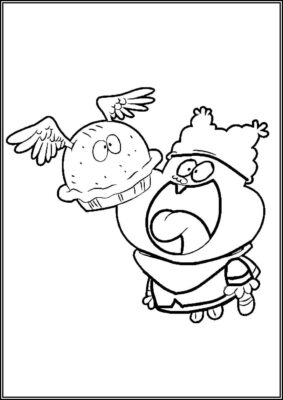 Chowder And Flying Muffin Coloring - TotalColoring.Com