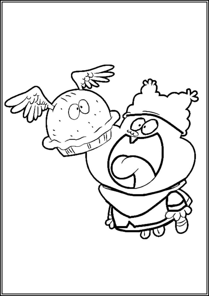 Chowder And Flying Muffin Coloring - TotalColoring.Com