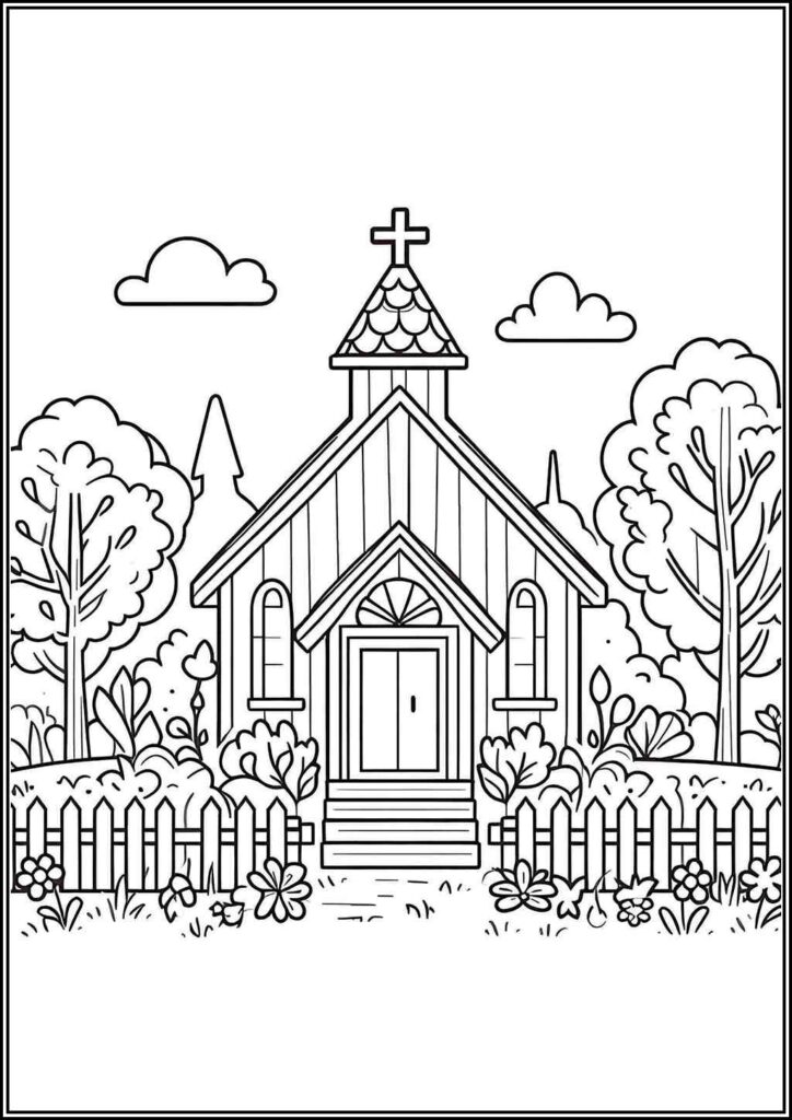 Church Free Printable Coloring - TotalColoring.Com