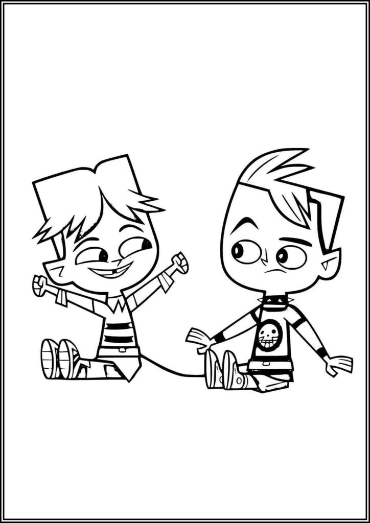 Cody And Duncan From Total Dramarama Coloring - TotalColoring.Com