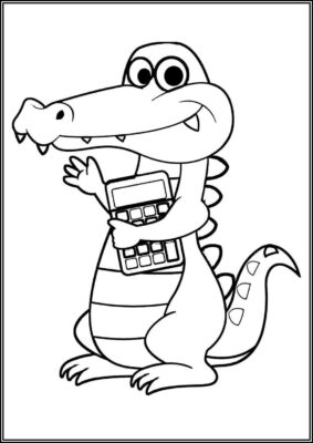 Crocodile With Calculator Coloring - TotalColoring.Com