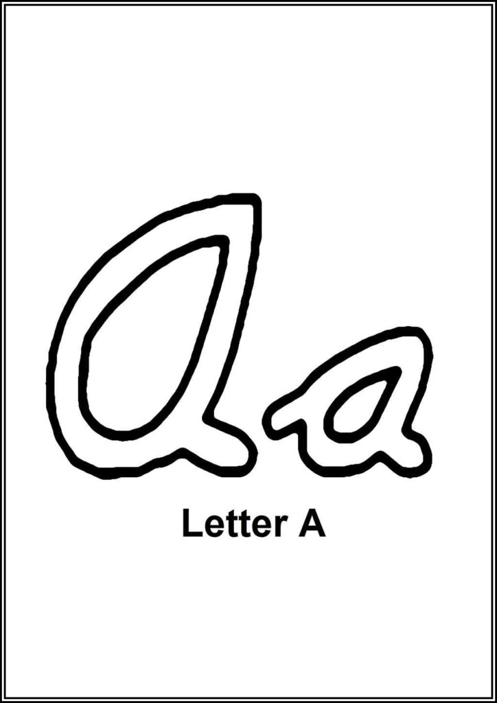 Cursive Alphabet Letter A Coloring - TotalColoring.Com