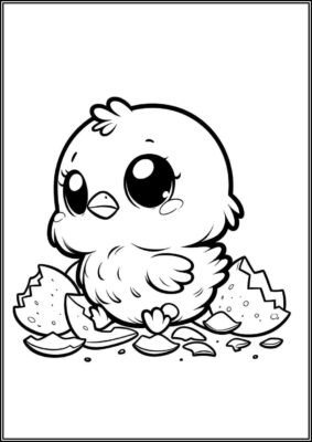 Cute Baby Chick Coloring - TotalColoring.Com