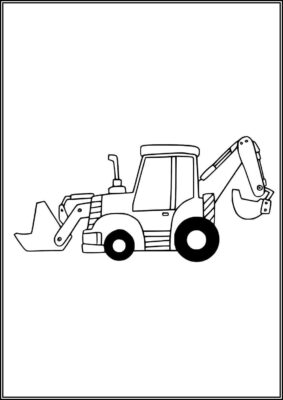 Cute Backhoe Coloring - TotalColoring.Com