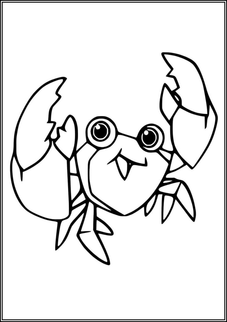 Cute Cartoon Crab Coloring - TotalColoring.Com