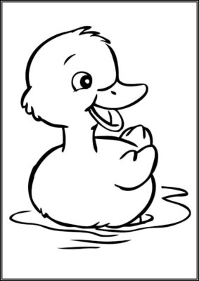 Cute Duckling For Toddler Coloring - TotalColoring.Com