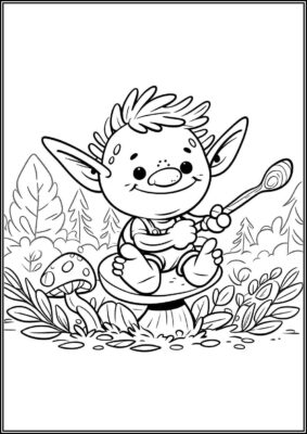 Cute Goblin Coloring - TotalColoring.Com