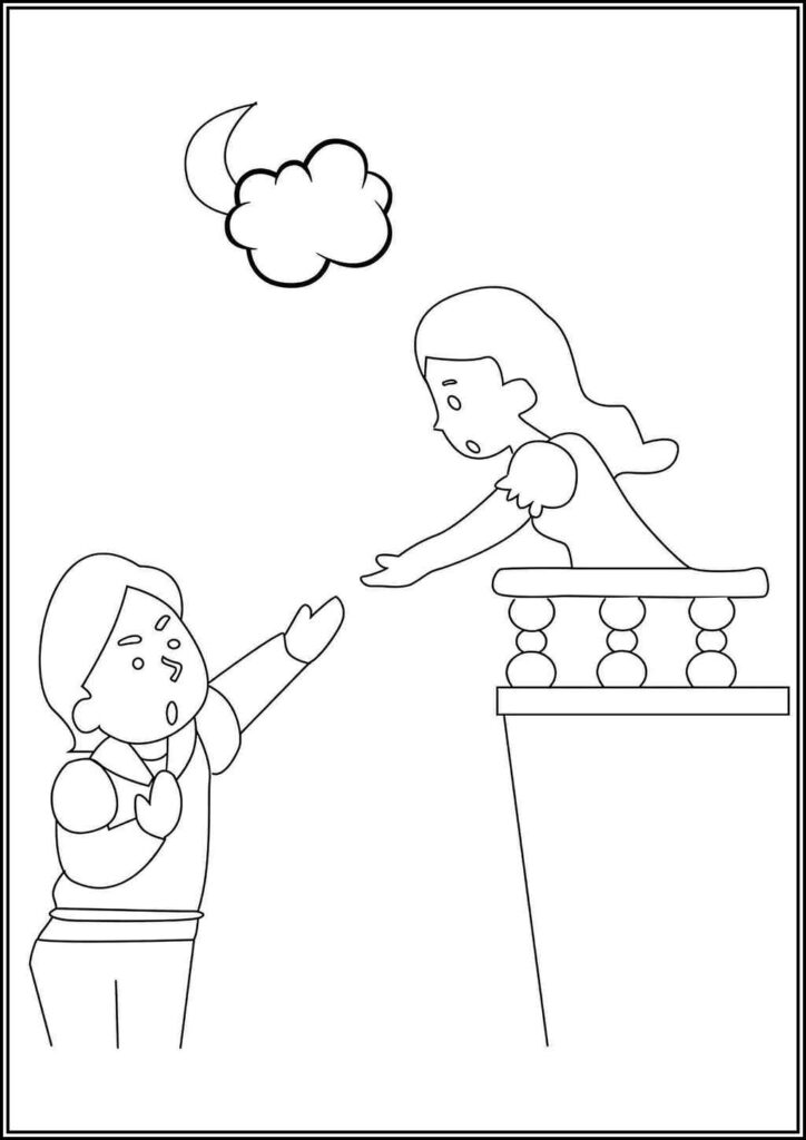 Cute Romeo And Juliet Coloring - TotalColoring.Com