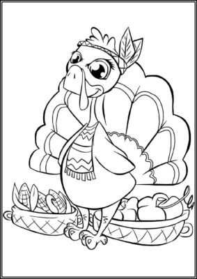 Cute Thanksgiving Turkey Coloring - TotalColoring.Com