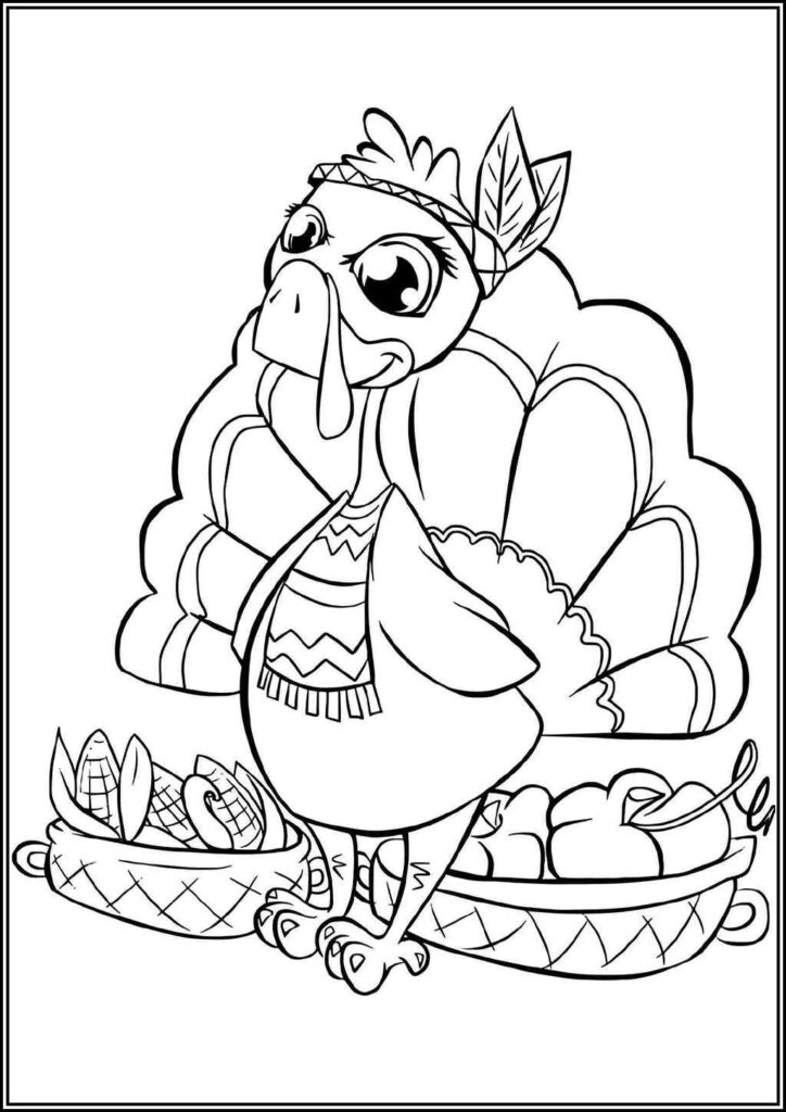 Cute Thanksgiving Turkey Coloring - TotalColoring.Com