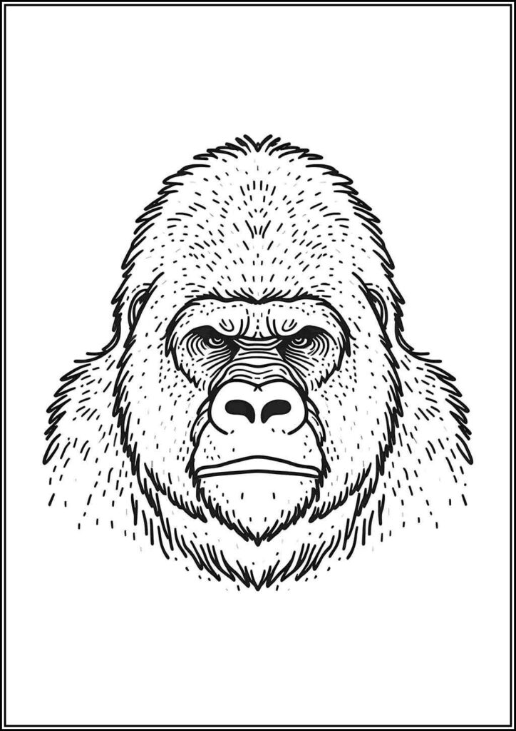 Drawing Of Gorilla Coloring - TotalColoring.Com